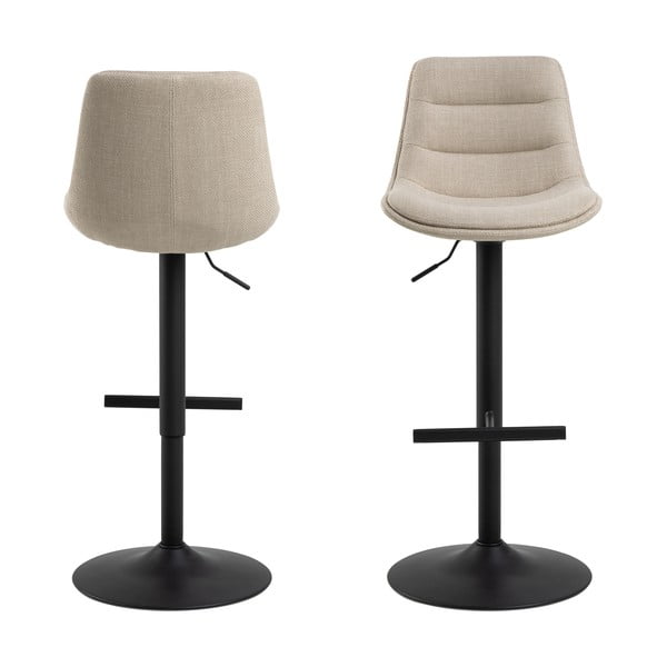 Melns/bēšs ar regulējamu augstumu bāra krēsls (sēdekļa augstums 65 cm) Adisa – Actona-image-2