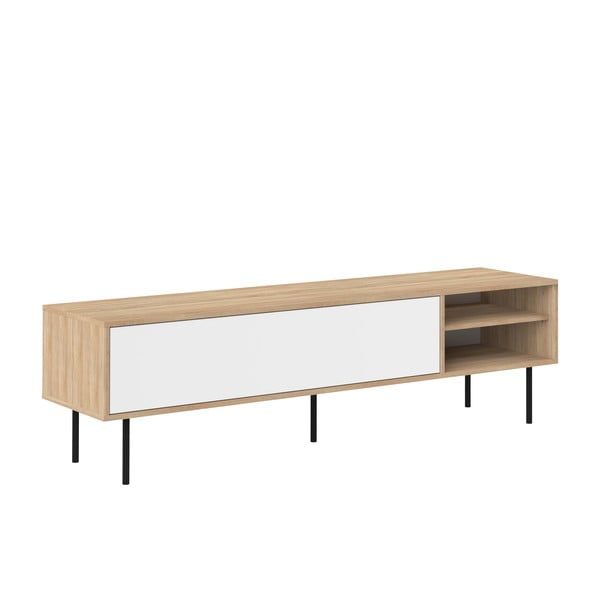 Balts/dabīga toņa TV galdiņš ar ozolkoka imitāciju 165x40 cm Ampère – TemaHome-image-3