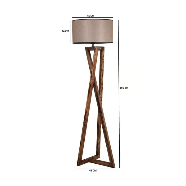 Brūna stāvlampa ar auduma abažūru (augstums 149 cm) Maçka – Opviq lights-image-3