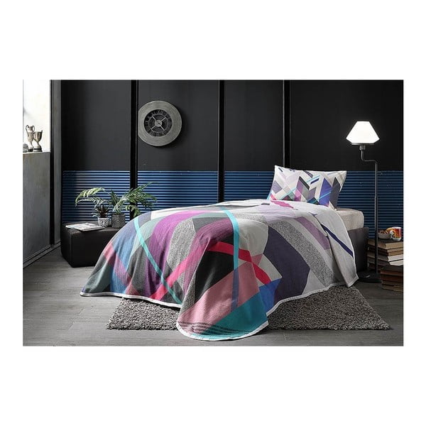 Kokvilnas gultas pārklāja, gultasveļas un spilvendrānas komplekts Polo V3 Grey, 160 x 230 cm