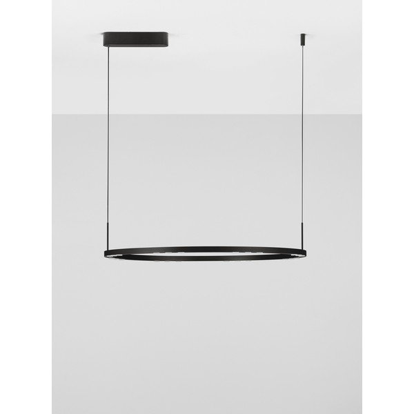 Matēti melna alumīnija LED piekaramā lampa ar regulējamu spilgtumu ø 80 cm Lunette – Nova Luce-image-3
