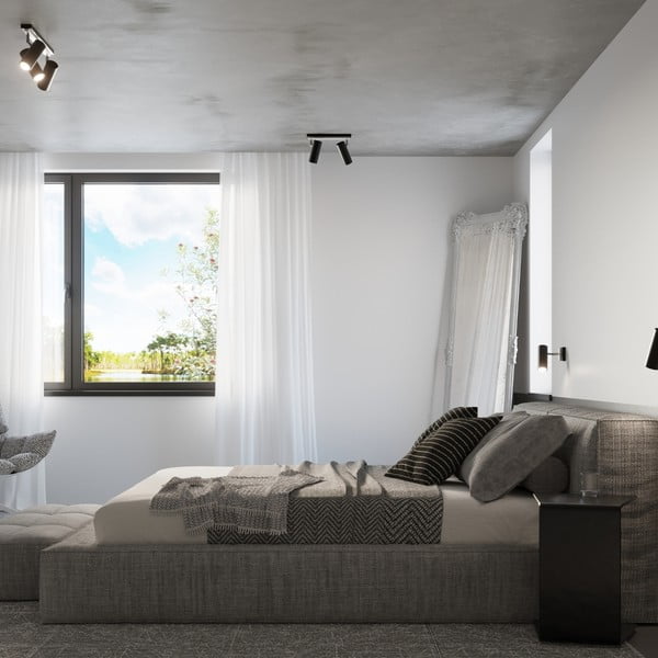 Melna griestu lampa 6x30 cm Mira – Sollux-image-4