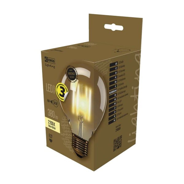 LED spuldze Vintage G95 Warm White, 4W E27 - EMOS-image-2