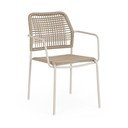 Bēšs/dabīga toņa metāla dārza krēsls Jable – Bizzotto