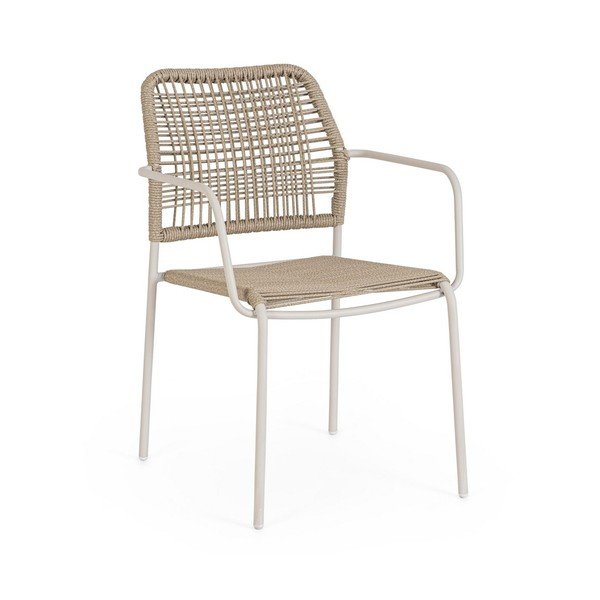 Bēšs/dabīga toņa metāla dārza krēsls Jable – Bizzotto