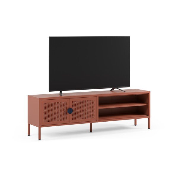 Terakotas oranžs metāla TV galdiņš 160x50x35 cm Sayla – Marckeric-image-3