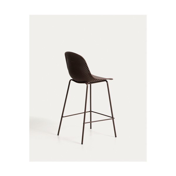 Brūns metāla/plastmasas dārza bāra krēsls Quinby – Kave Home-image-2