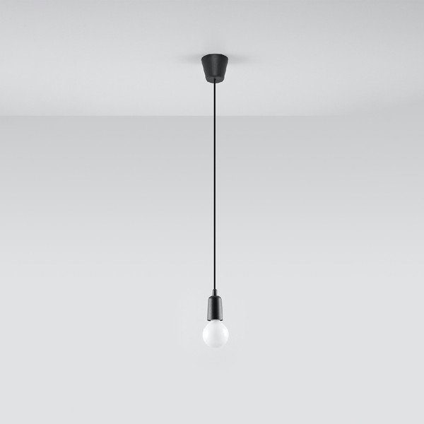 Melna piekaramā lampa 9x9 cm Rene – Sollux-image-2