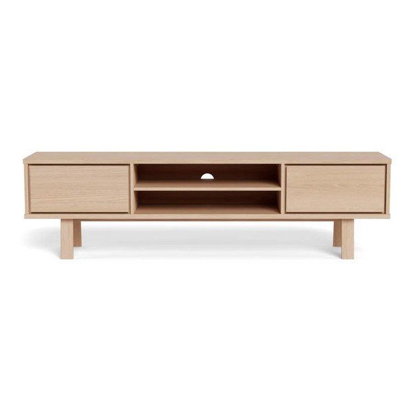 Gaiša dabīga toņa finierēts TV galdiņš 180x50x40 cm Lamberth – Actona-image-3