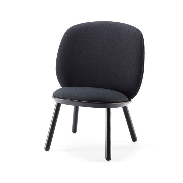 Melns krēsls ar oša koka struktūru un ādas detaļām EMKO Naïve-image-4