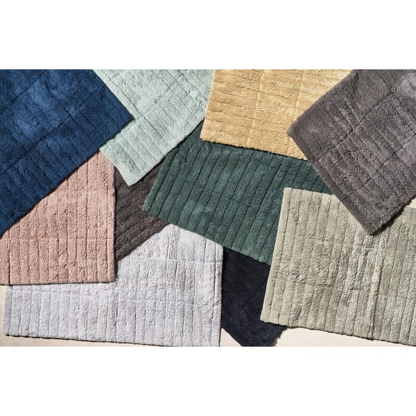 Tumši pelēks kokvilnas vannasistabas paklājs Zone Tiles, 80 x 50 cm-image-1