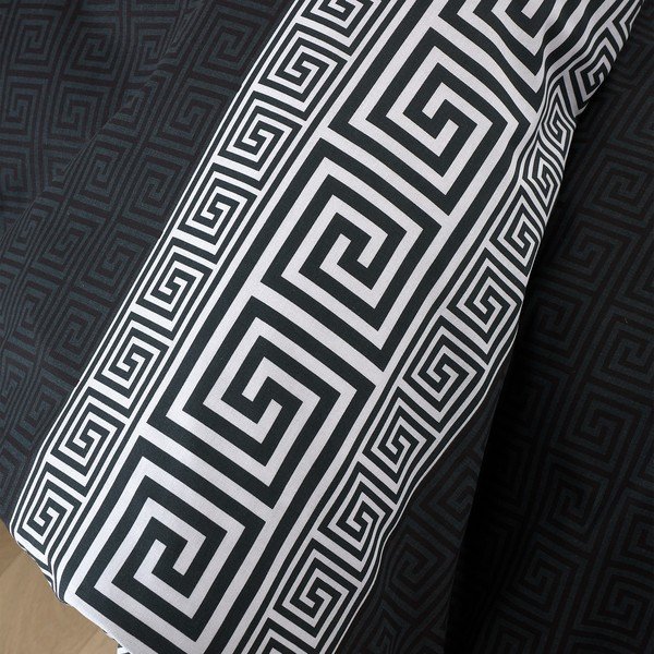 Melna divguļamā gultas veļa 230x220 cm Artemis Greek Key – Catherine Lansfield-image-4