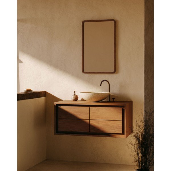 Sienas spogulis ar masīvkoka rāmi 45x70 cm Shamel – Kave Home-image-1