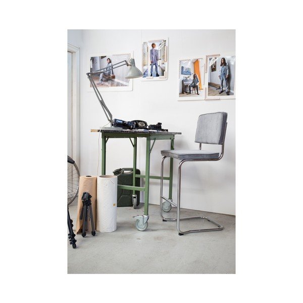 Tumši pelēks bāra krēsls 113 cm Ridge Rib – Zuiver-image-3