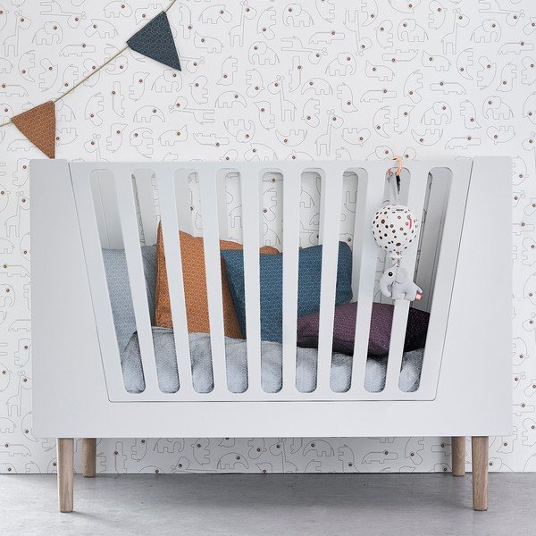 Balta bērnu gultiņa Izgatavots pēc brieža, 120 x 60 cm-image-1