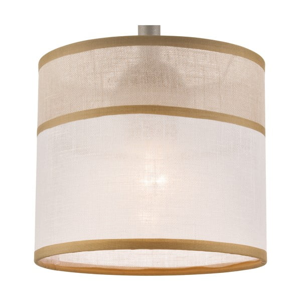 Gaiši brūna griestu lampa ar auduma abažūru ø 16 cm Andrea – LAMKUR-image-4