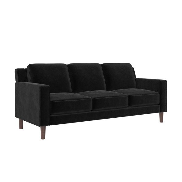 Melns samta dīvāns 83 cm Brynn – Støraa-image-2