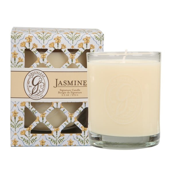 Greenleaf Signature jasmīna aromāta svece, degšanas laiks līdz 80 stundām.