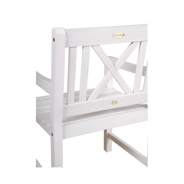 Balts masīvkoka dārza atpūtas krēsls Malmö – Garden Pleasure-image-2