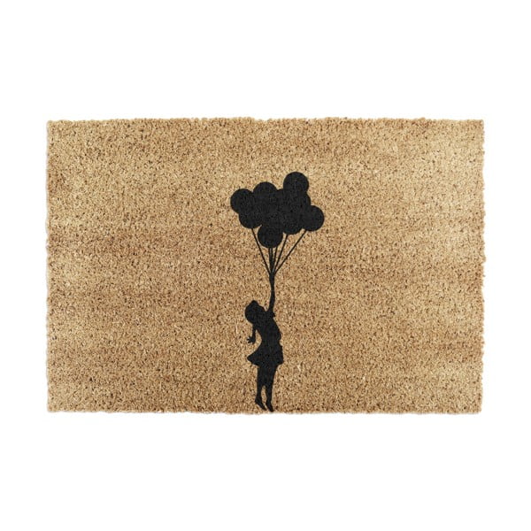 Kokosšķiedras kājslauķis 40x60 cm Flying Balloon Girl – Artsy Doormats