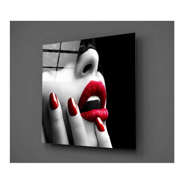 Stikla glezna Insigne Lips Rojo Mento, 50 x 50 cm