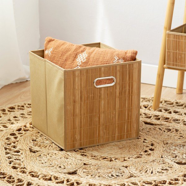 Bambusa uzglabāšanas grozs plauktam 31x31x31 cm Anji – Compactor-image-1