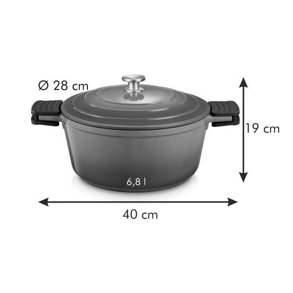 Katls ar nelīpošu virsmu un vāku indukcijas plītij 6,8 l Bordeaux – Tescoma-image-2