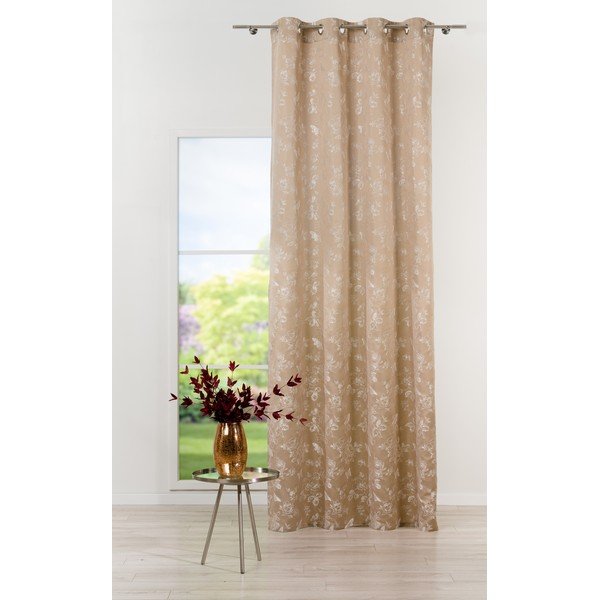 Bēšs aizkars 135x260 cm Lillies – Mendola Fabrics-image-2