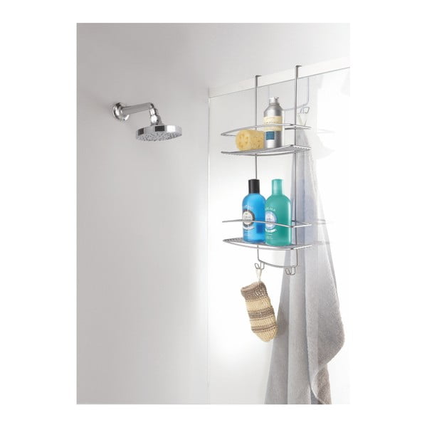 Piekaramais plaukts vannas istabai ar 2 stāviem Metaltex Onda-image-1