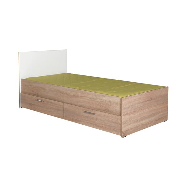Balta/dabīga toņa bērnu gulta ar uzglabāšanas vietu 90x190 cm – Kalune Design