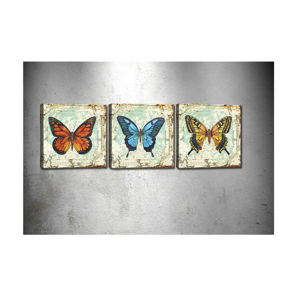 3 attēlu komplekts Tableau Center Butterflies