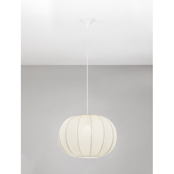 Matēti balta tekstila piekaramā lampa ø 50 cm Delina – Nova Luce-image-3