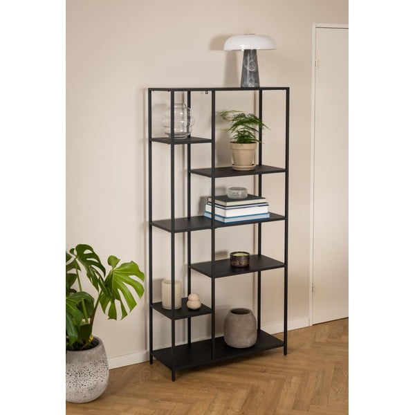 Melns metāla grāmatplaukts 80x165 cm Newcastle – Actona-image-4