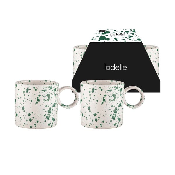 Baltas/zaļas māla krūzes (2 gab.) 450 ml Carnival – Ladelle-image-1