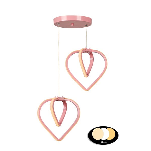 Rozā metāla LED piekaramā lampa ø 20 cm Sevinc – Squid Lighting-image-2