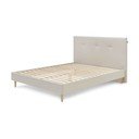 Bēša mīksta divguļamā gulta ar režģi 160x200 cm Tory – Bobochic Paris