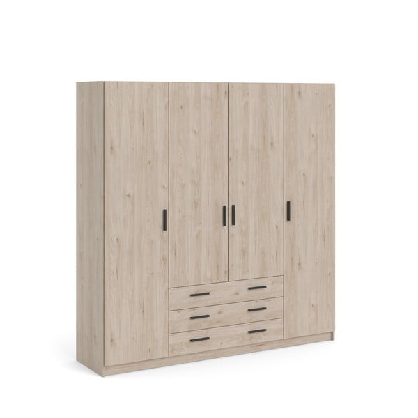 Dabīga toņa drēbju skapis ar ozolkoka imitāciju 196x200 cm Sprint – Tvilum-image-2