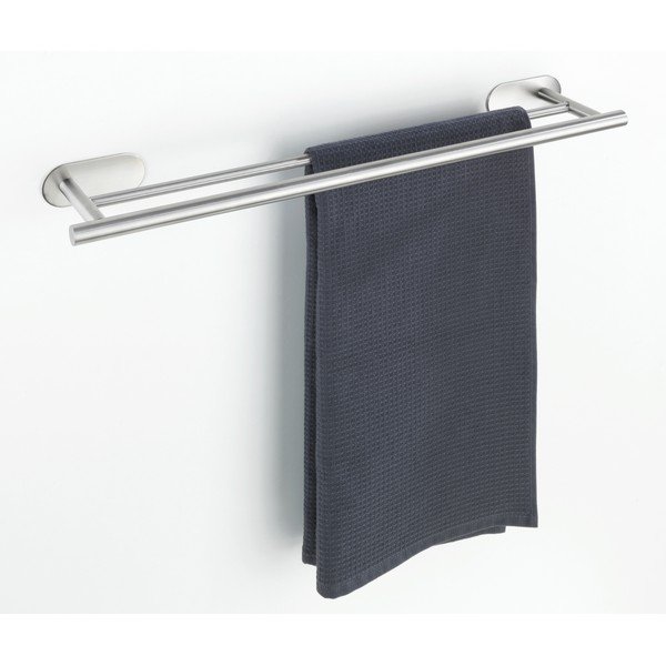 Matētas sudraba krāsas nerūsējošā tērauda pašlīmējošs dvieļu turētājs Orea Duo – Wenko-image-1