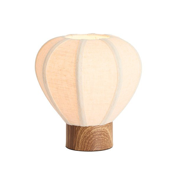 Krēmkrāsas metāla galda lampa ar auduma abažūru (augstums 23,5 cm) Kyzo – Light & Living-image-1