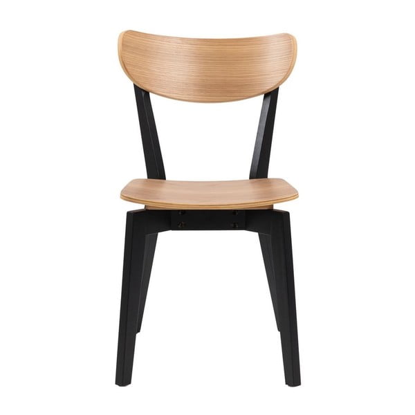 Melns/dabīga toņa pusdienu krēsls ar ozolkoka imitāciju Roxby – Actona-image-2