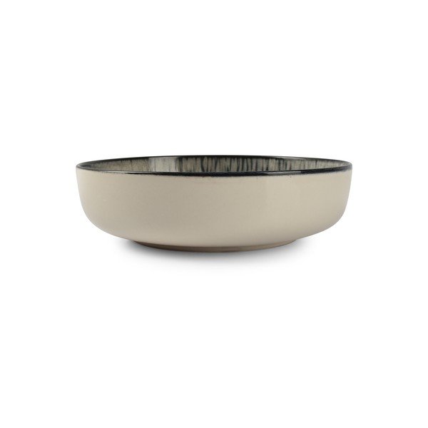 Melns/krēmkrāsas zupas akmensmasas šķīvis ø 18,5 cm Gravel – ONA-image-1