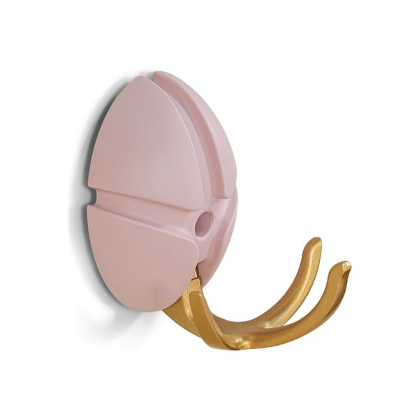 Gaiši rozā/zelta krāsas plastmasas sienas āķis Tick – Spinder Design-image-2