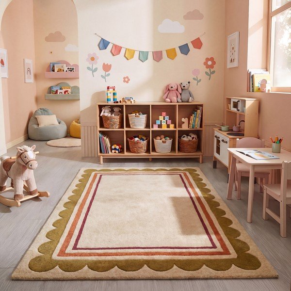 Dabīga toņa ar rokām darināts vilnas paklājs 160x230 cm Lois – Flair Rugs-image-1