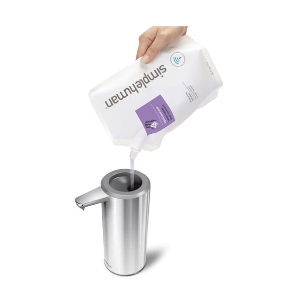 Pelēks automātiskais ziepju dozators no tērauda 266 ml – simplehuman-image-3