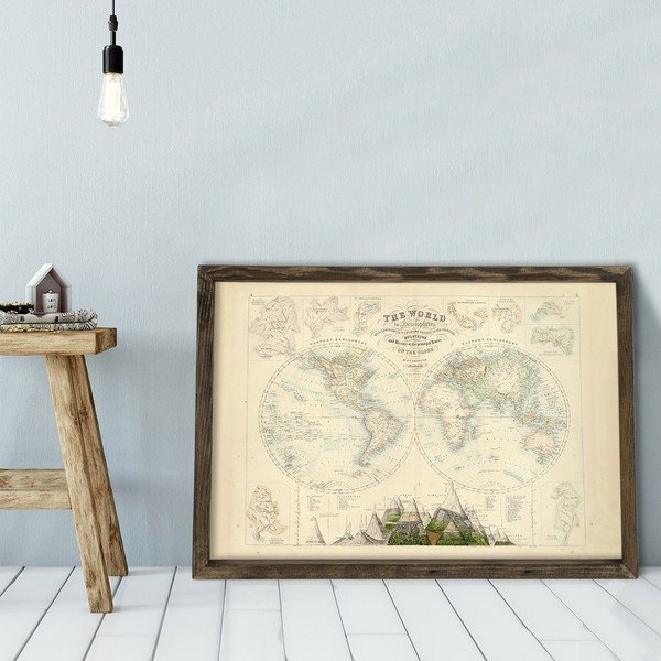 Glezna koka rāmī Globe, 70 x 50 cm-image-1