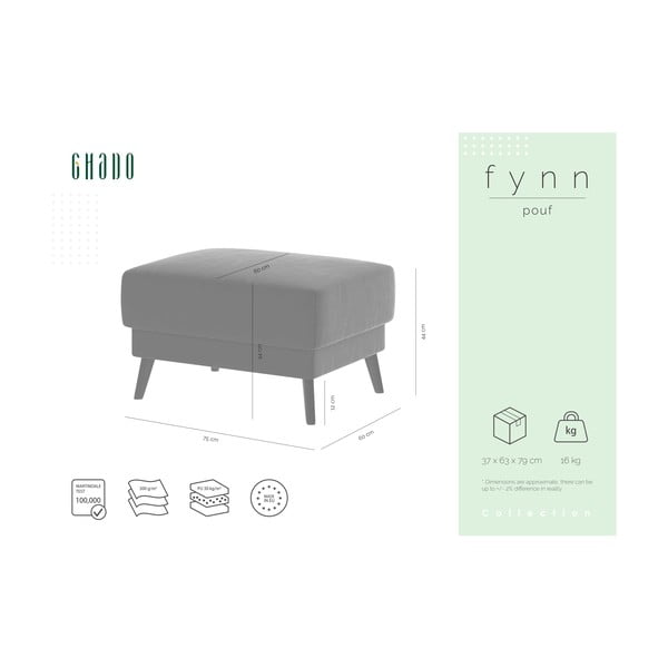 Tumši zils samta pufs Ghado Fynn-image-3