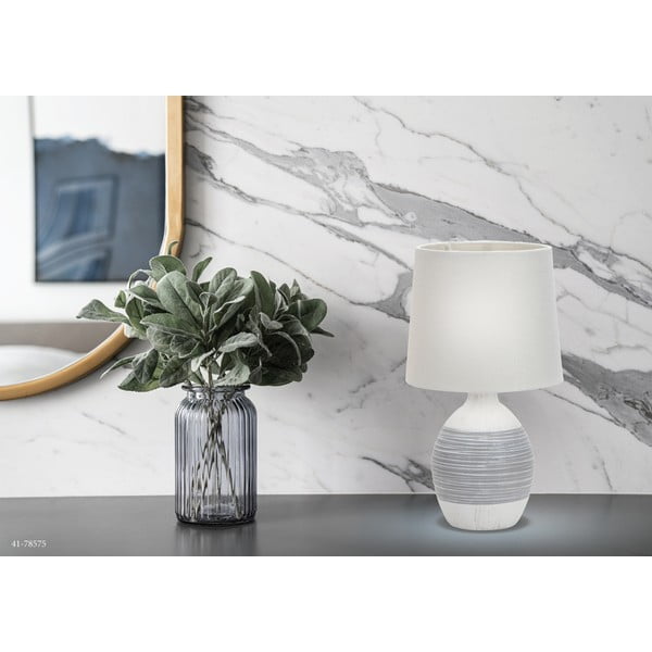 Gaiši pelēka galda lampa ar auduma abažūru (augstums 35 cm) Ambon – Candellux Lighting-image-1