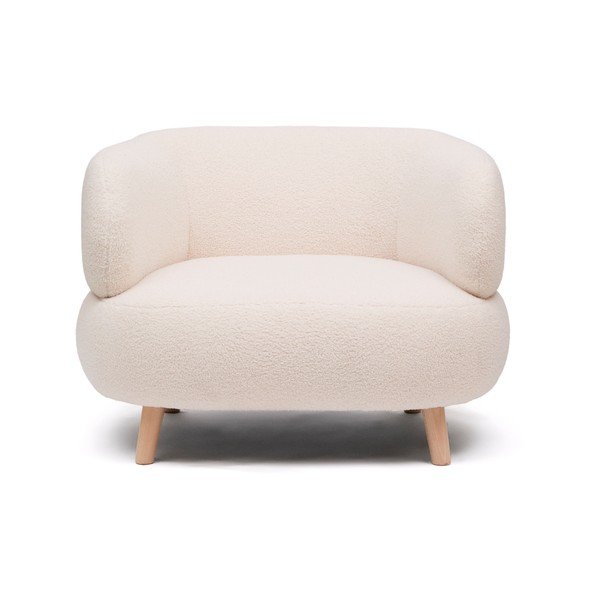 Bēšs atpūtas krēsls no buklē auduma Luisa – Kave Home-image-3