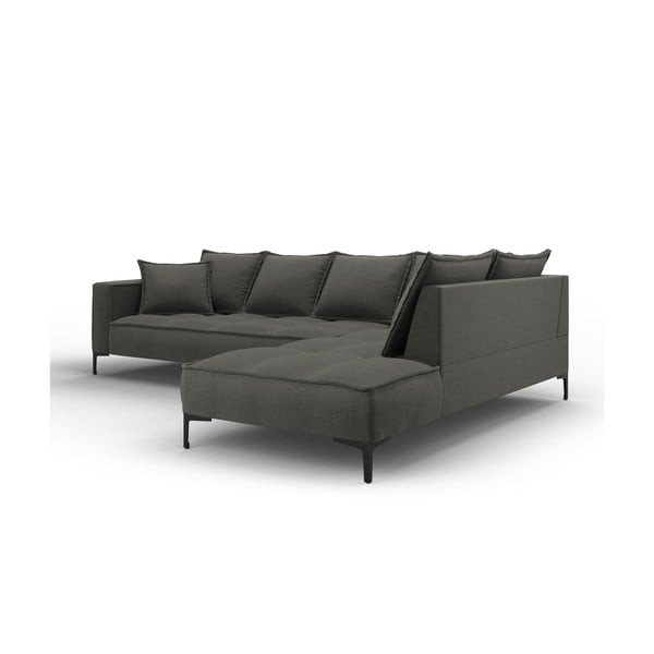 Tumši pelēks stūra dīvāns Interieurs 86 Zelda, labais stūris-image-3