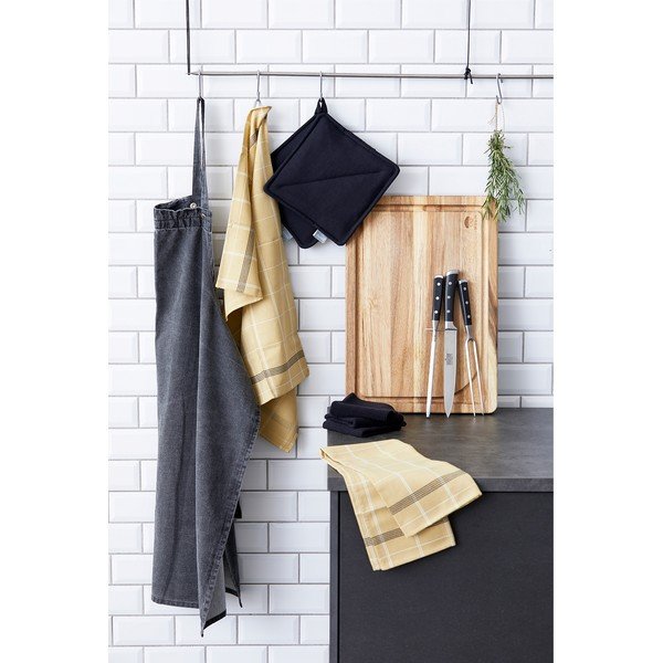 Dzeltens kokvilnas virtuves dvielis Södahl Geometric, 50 x 70 cm-image-4